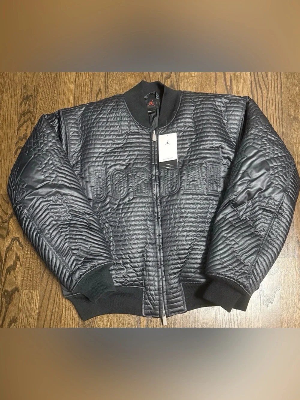 Jordan Flight Varsity Full Zip Quilted Black Bomber Jacket Men’s Sz S II5314-010
